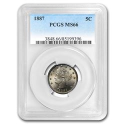 1887 Liberty V Nickel MS-66 PCGS