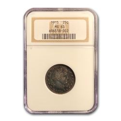 1915 Barber Quarter MS-63 NGC