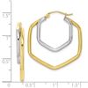 Image 2 : 10k Two-tone Polished Hoop Earrings - 35 mm