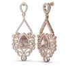 Image 2 : 9.86 ctw Morganite & Diamond Earrings 18K Rose Gold