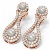 Image 3 : 2.03 ctw Diamond & Pearl Earrings 18K Rose Gold