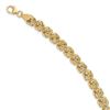 Image 2 : 14k Gold Polished Circle Fancy Link Bracelet
