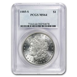 1885-S Morgan Dollar MS-64 PCGS