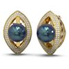 Image 2 : 1.61 ctw Diamond & Pearl Earrings 18K Yellow Gold