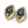 Image 3 : 1.61 ctw Diamond & Pearl Earrings 18K Yellow Gold
