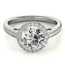 0.8 ctw Certified VS/SI Diamond Solitaire Halo Ring 14k 2Tone Gold