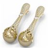 Image 2 : 4.28 ctw Diamond & Pearl Earrings 18K Yellow Gold