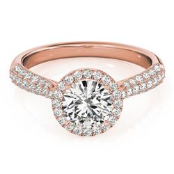 1.4 ctw Certified VS/SI Diamond Halo Ring 14k Rose Gold