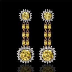 19.46 ctw Citrine & Diamond Earrings 14K Rose Gold