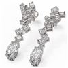 Image 1 : 4 ctw Marquise Cut Diamond Designer Earrings 18K White Gold