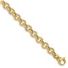 Image 1 : 14k Yellow Gold Polished Fancy Link Bracelet - 7.25 in.