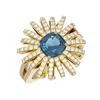 Image 3 : 3.05 ctw London Topaz & Diamond Ring 18K Yellow Gold