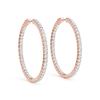 Image 2 : 1.5 ctw Diamond VS/SI 20 MM Hoop Earrings 14k Rose Gold