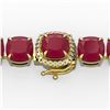 Image 1 : 46 ctw Ruby & Micro Pave VS/SI Diamond Bracelet 14k Yellow Gold