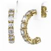 Image 3 : 3.46 ctw Emerald Cut Diamond Designer Earrings 18K Yellow Gold