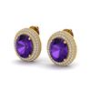Image 1 : 8 ctw Amethyst & Micro Pave VS/SI Diamond Earrings 18k Yellow Gold
