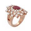 Image 1 : 6.12 ctw Ruby & Diamond Ring 18K Rose Gold