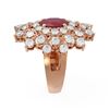 Image 2 : 6.12 ctw Ruby & Diamond Ring 18K Rose Gold