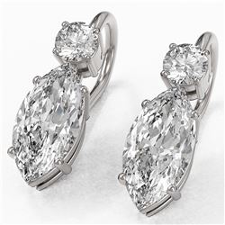 1.8 ctw Marquise Cut Diamond Designer Earrings 18K White Gold