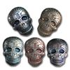Image 1 : 2 oz Hand Poured Silver Skull - Day of the Dead: Spiderweb