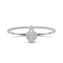 3.50 ctw Micro Pave Diamond Bangle 14k White Gold