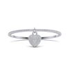 Image 1 : 3.50 ctw Micro Pave Diamond Bangle 14k White Gold