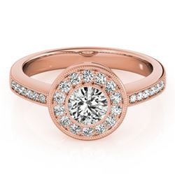 0.8 ctw Certified VS/SI Diamond Halo Ring 14k Rose Gold
