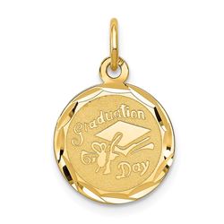 14k Solid Gold Graduation Cap Charm - 1223A