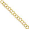 Image 1 : 14k Solid Gold Triple Link Charm Bracelet