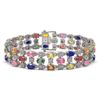 Image 1 : 18.16 ctw Multi Color Sapphire & Diamond Row Bracelet 10K White Gold