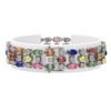 Image 2 : 18.16 ctw Multi Color Sapphire & Diamond Row Bracelet 10K White Gold