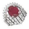 Image 3 : 10.48 ctw Ruby & Diamond Ring 18K White Gold