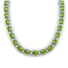 Image 1 : 46.5 ctw Peridot & VS/SI Diamond Eternity Necklace 10k White Gold