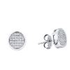 Image 1 : 10kt White Gold Round Diamond Circle Cluster Earrings 1/6 Cttw
