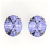 Image 1 : 18 ctw Tanzanite Designer Solitaire Stud Earrings 14k Rose Gold