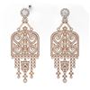 Image 2 : 7.5 ctw Diamond Designer Earrings 18K Rose Gold