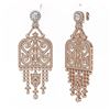 Image 3 : 7.5 ctw Diamond Designer Earrings 18K Rose Gold