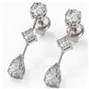 Image 1 : 1.85 ctw Pear Cut Diamond Designer Earrings 18K White Gold