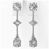 Image 2 : 1.85 ctw Pear Cut Diamond Designer Earrings 18K White Gold