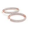 Image 1 : 1.5 ctw Diamond VS/SI 16 MM Hoop Earrings Micro Pave 14k Rose Gold