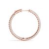Image 3 : 1.5 ctw Diamond VS/SI 16 MM Hoop Earrings Micro Pave 14k Rose Gold