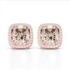 Image 1 : 6 ctw Morganite & Micro Pave VS/SI Diamond Earrings 14k Rose Gold