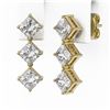Image 3 : 2 ctw Princess Cut Diamond Designer Earrings 18K Yellow Gold