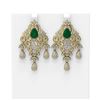 Image 1 : 15.15 ctw Emerald & Diamond Earrings 18K Yellow Gold