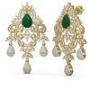 Image 2 : 15.15 ctw Emerald & Diamond Earrings 18K Yellow Gold