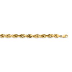 14k Yellow Gold 7.0 mm Semi-Solid Rope Chain - 24 in.