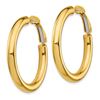 Image 2 : 14k Yellow Gold Polished Round Hoop Earrings - 25 mm