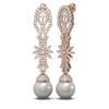 Image 2 : 3.61 ctw Diamond & Pearl Earrings 18K Rose Gold