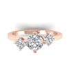 Image 1 : 1.25 ctw Certified VS/SI Diamond Solitaire 3 Stone Ring 14k Rose Gold