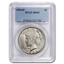 1934-D Peace Dollar MS-63 PCGS